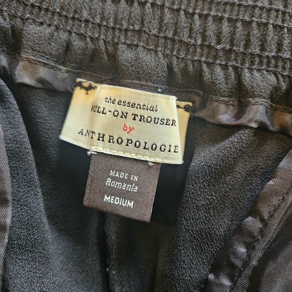 Anthropologie The Essential Pull On Trouser Womens Medium Black Pants - Picture 2 of 6